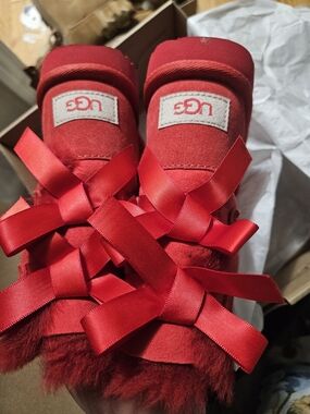 UGG Red Bailey Bow Boots